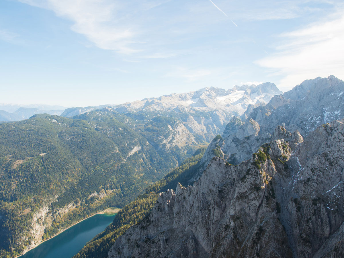 Ausblick auf den Gosausee vom Donnerkogel