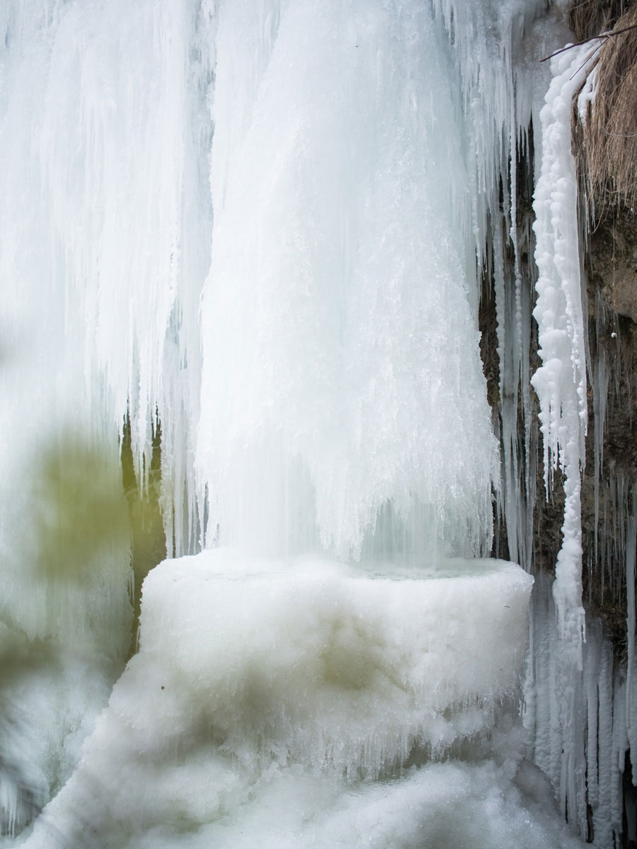 Gefrorener Wasserfall Fallerbucht Oberösterreich Winter