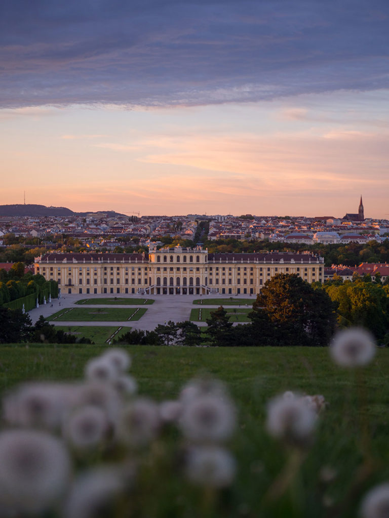 Sonnenuntergang Wien Schoenbrunn