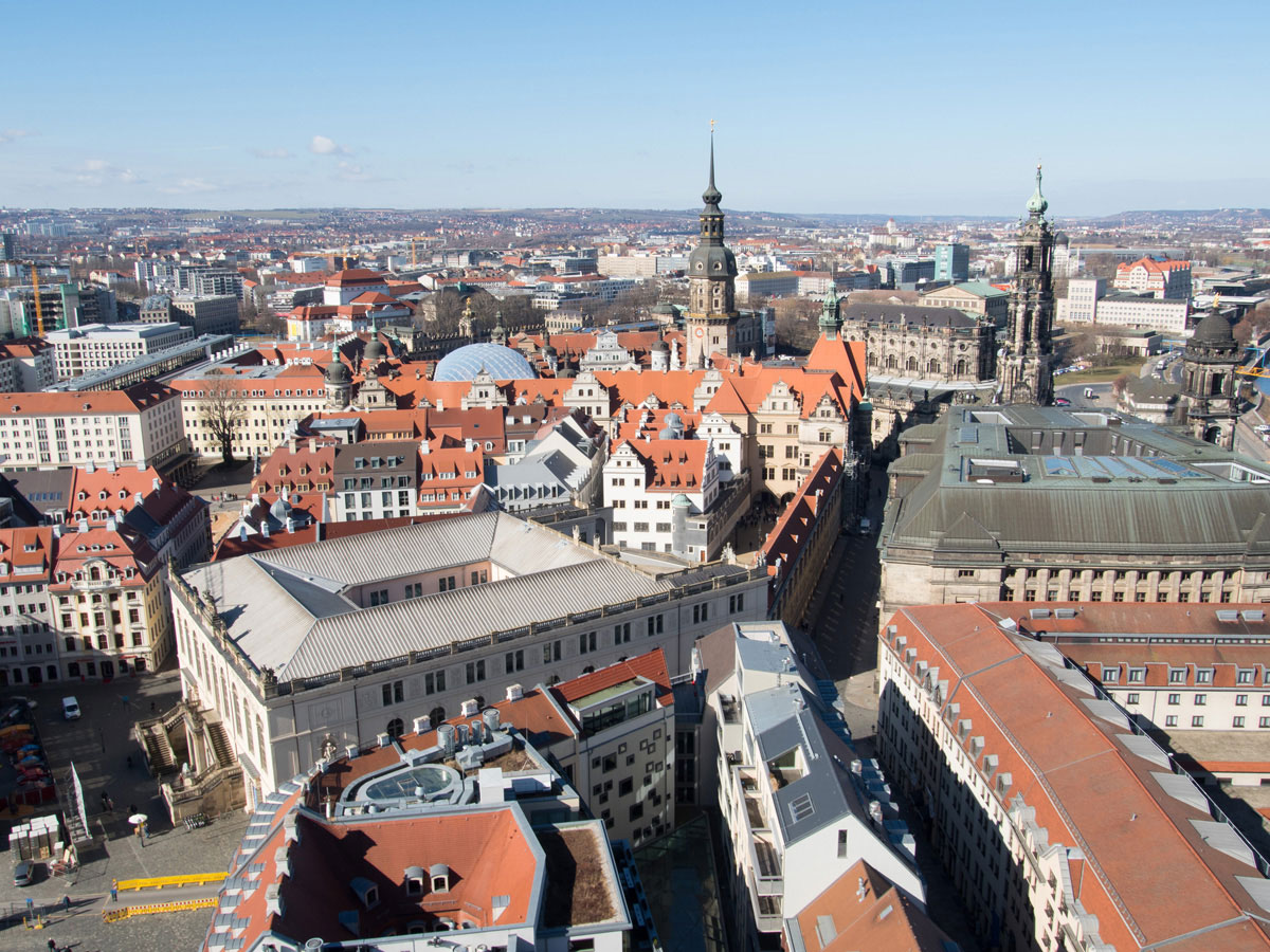 Ausblick von oben auf Dresden
