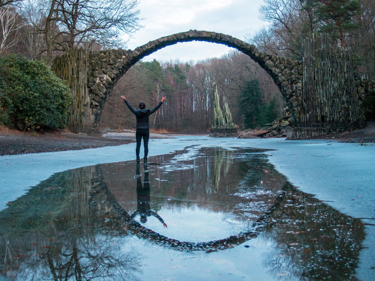 Die teuflische Rakotzbrücke und Bautzen in Deutschland - Ausflug von