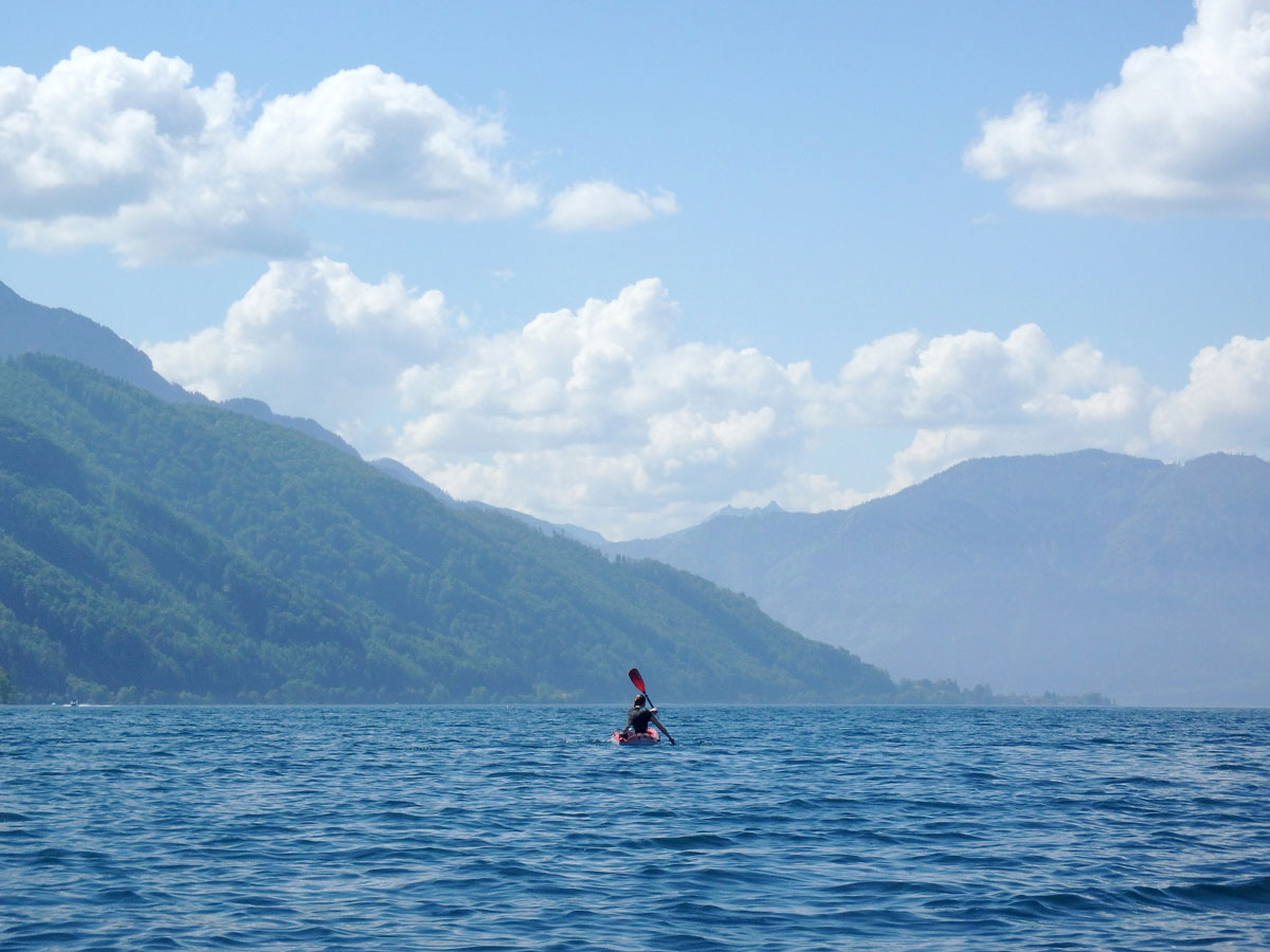 Kajaken am Attersee im Salzkammergut