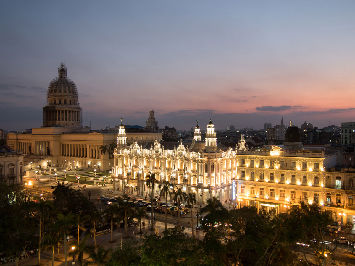 Havanna Kuba Zentrum Sonnenuntergang