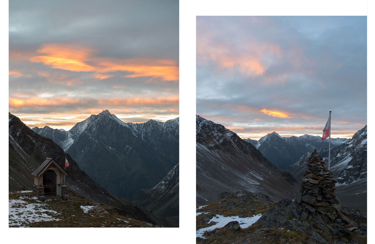 Kaunergrathütte Pitztal Sonnenuntergang