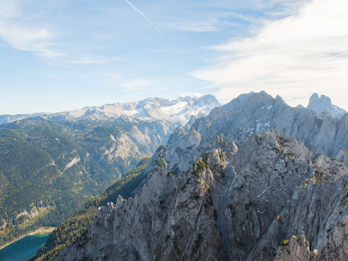 Ausblick auf den Dachstein und Gosausee