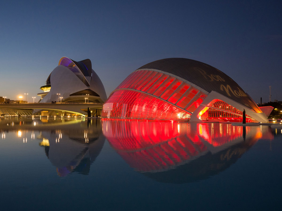 ciutat de les arts ciences valencia sonnenuntergang 10 - Valencia erkunden - Reiseplanung, Highlights, Ausflugstipps