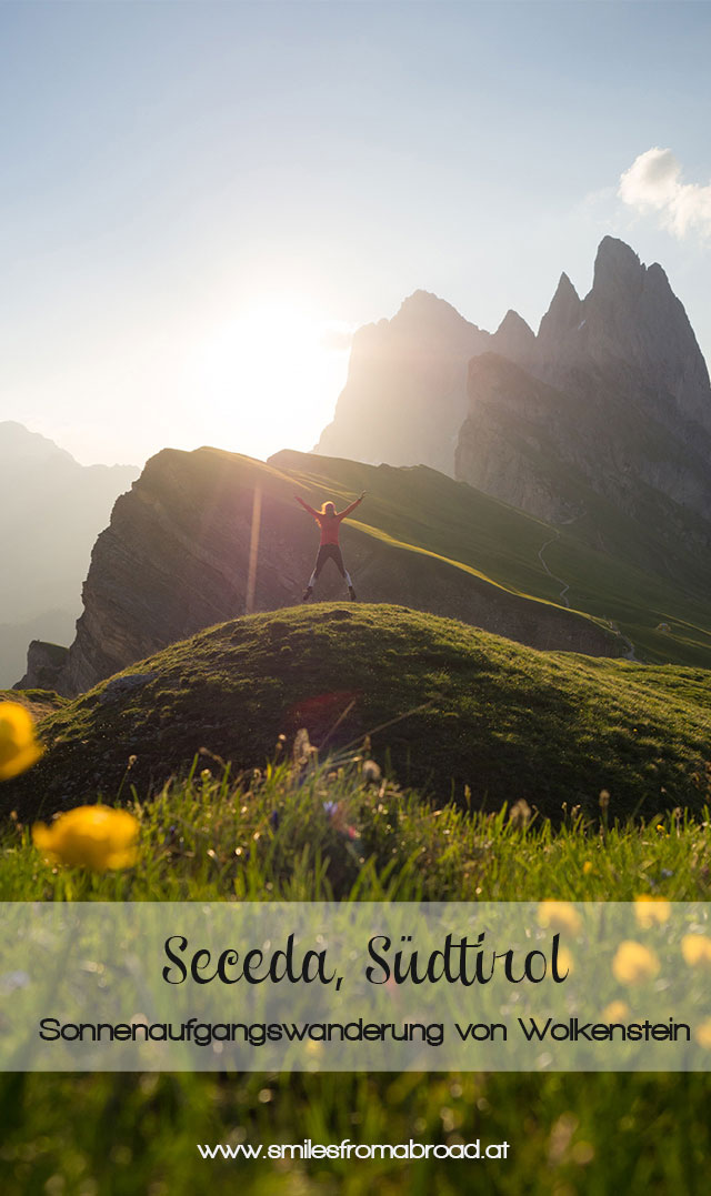 seceda pinterest2 - Wandern auf die Seceda von Wolkenstein - Sonnenaufgang auf der Seceda