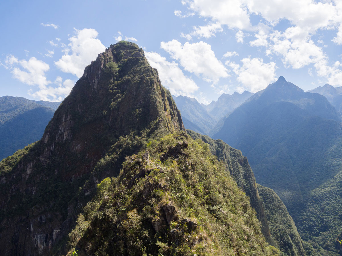 Ausblick auf Huayna Picchu von Machu Picchu