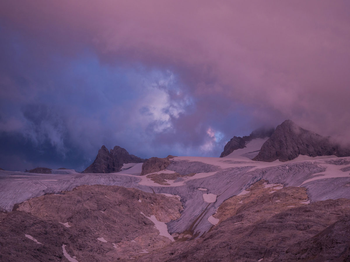 Dachstein Gletscher zu Sonnenuntergang