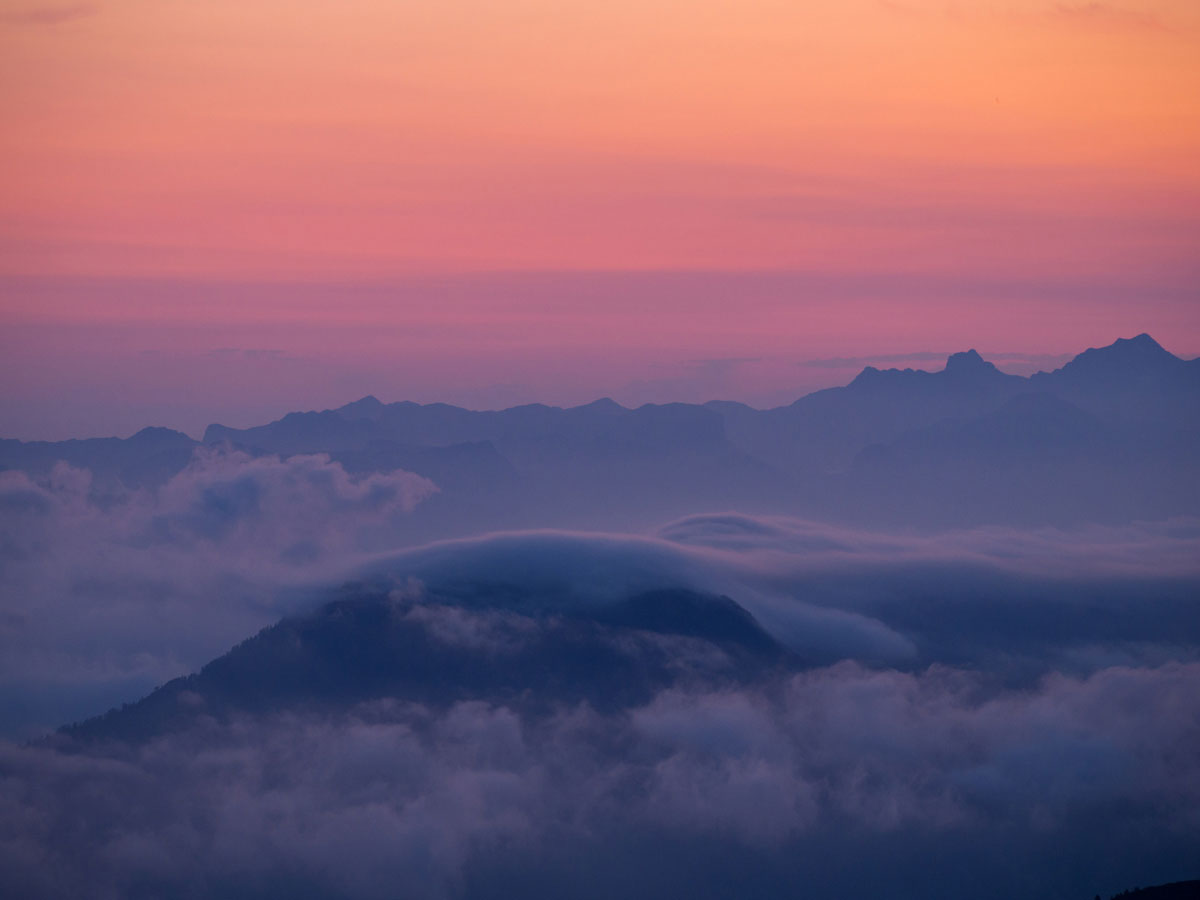 Sonnenaufgang von der Simonyhütte Salzkammergut