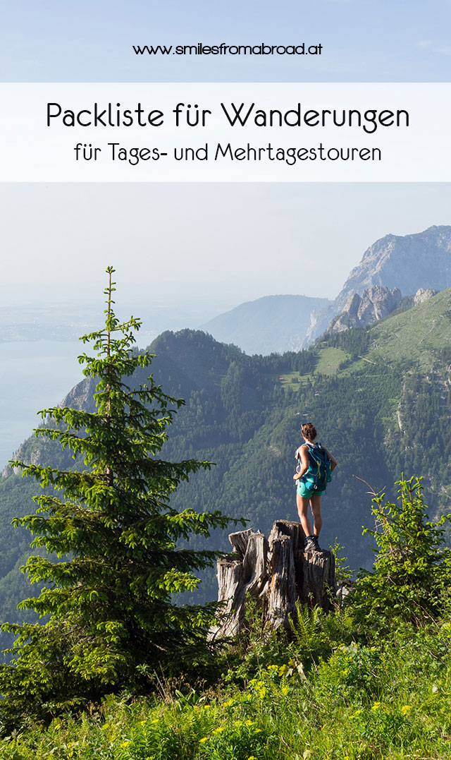 Packliste Wanderungen Pinterest