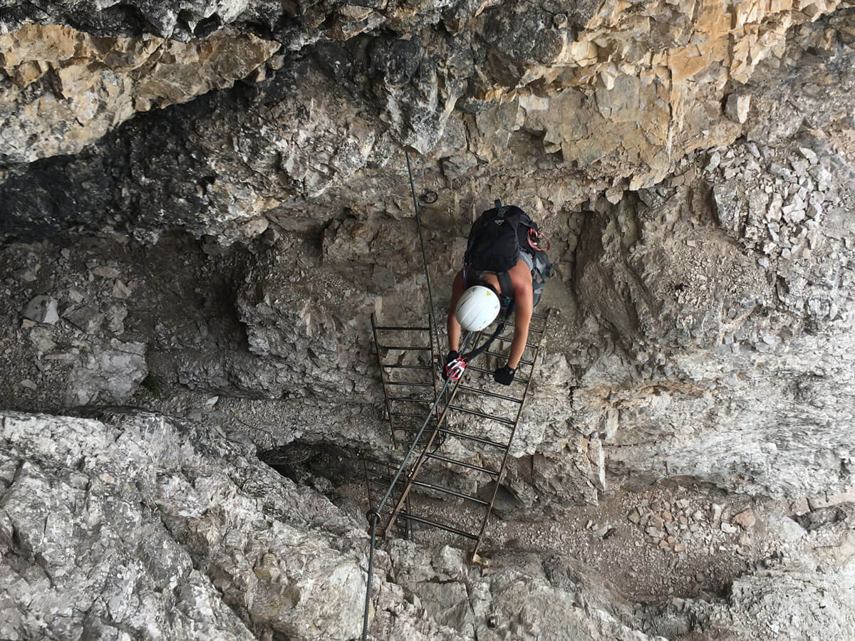 Toblinger Knoten Klettersteig Dolomiten Suedtirol (”)