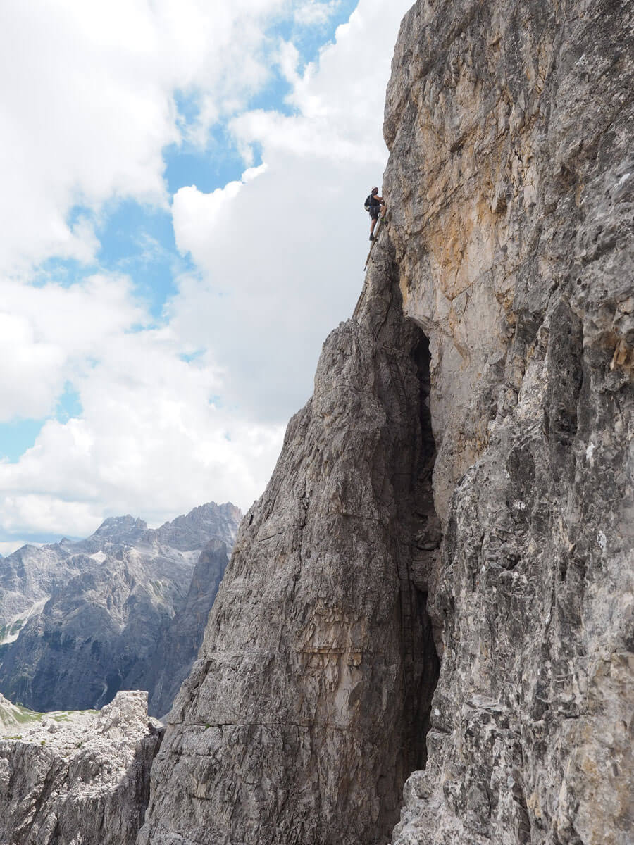 Toblinger Knoten Klettersteig Dolomiten Suedtirol (”)