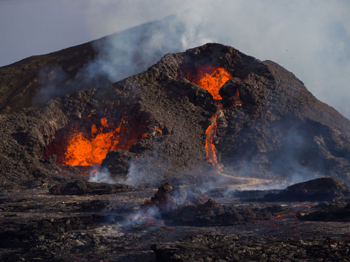 Vulkan Vulkanausbruch Island Reykjanes Geldingadalur ”