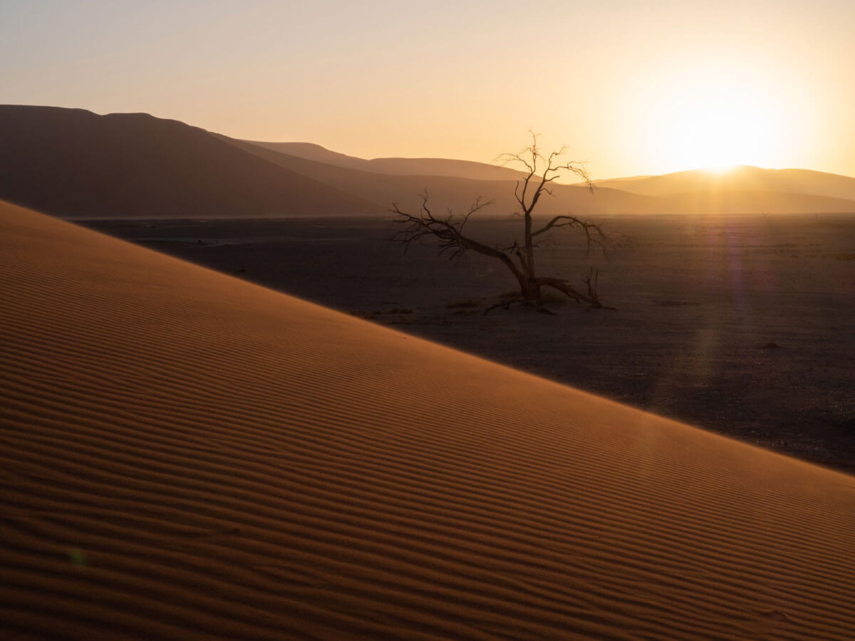 Sonnenuntergang Dune ” Sossusvlei Deadvlei ”