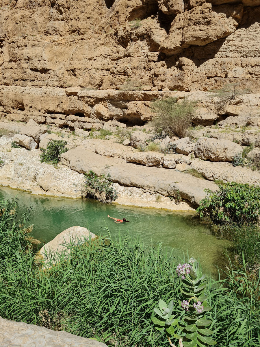 Oman Rundreise Reiseroute Wadi Shab ”